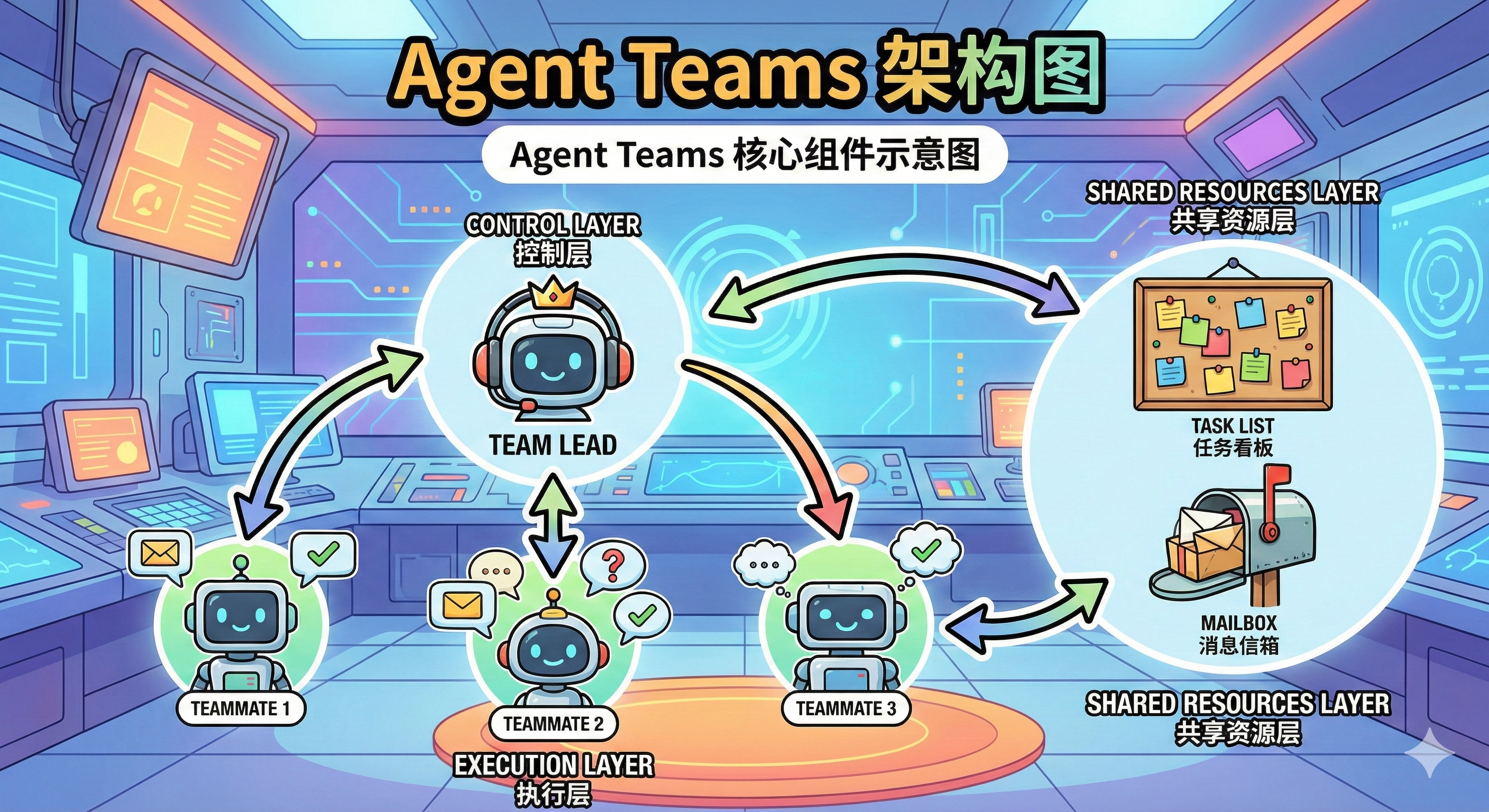 架构图:Agent Teams 核心组件