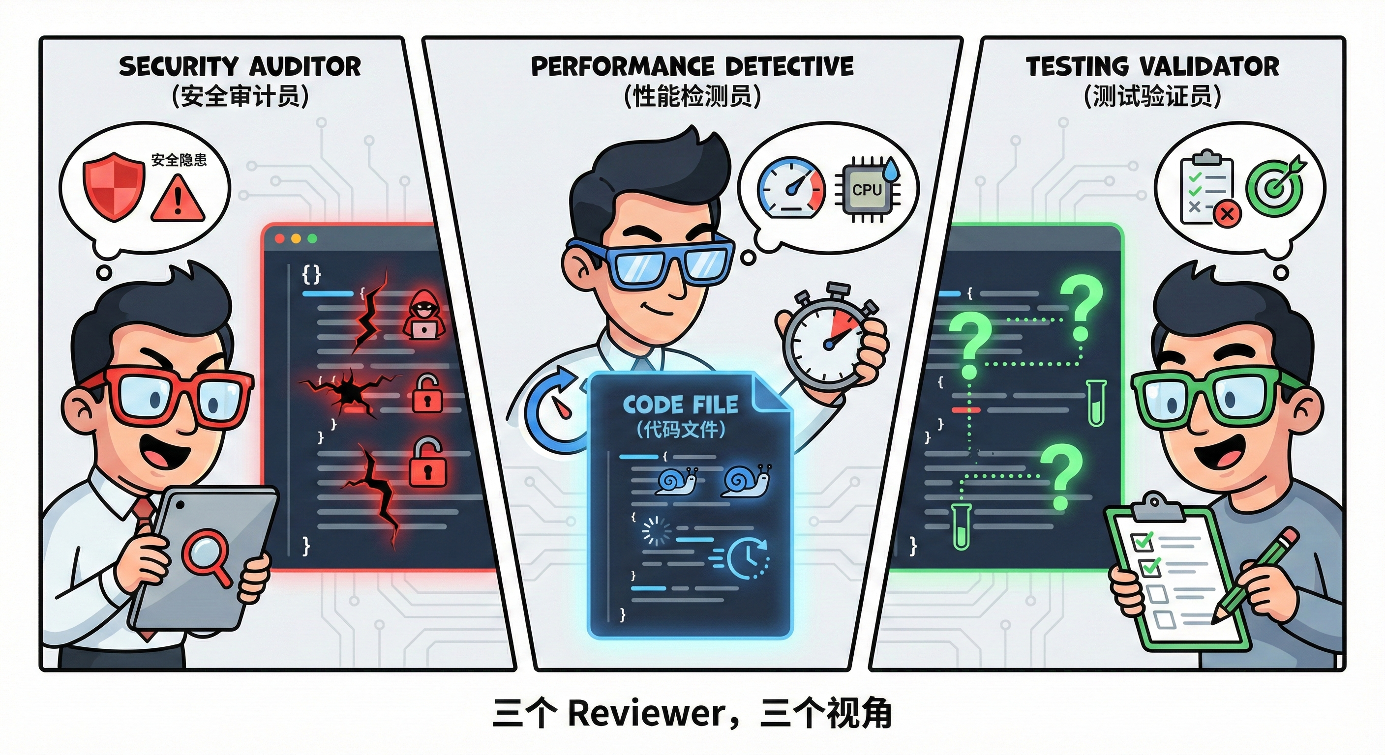 插图:三个 Reviewer